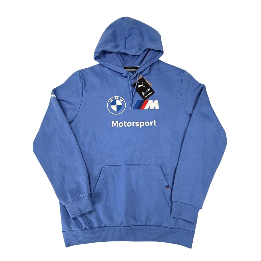 Puma BMW Motorsport Hoodie Mens Large Blue Graphic Logo Sweatshirt 621301-05 NEW